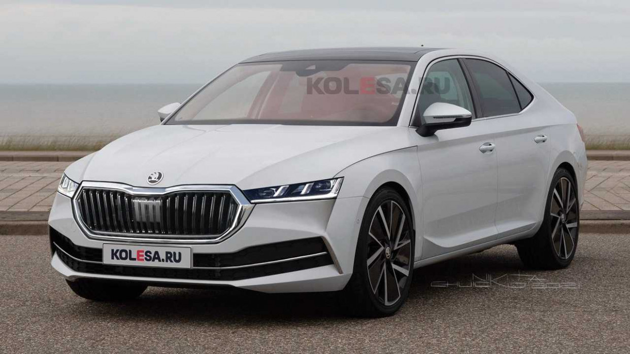 Neuer Skoda Superb (4) Nach Offiziellen Skizzen Gerendert 2023 New Skoda Superb