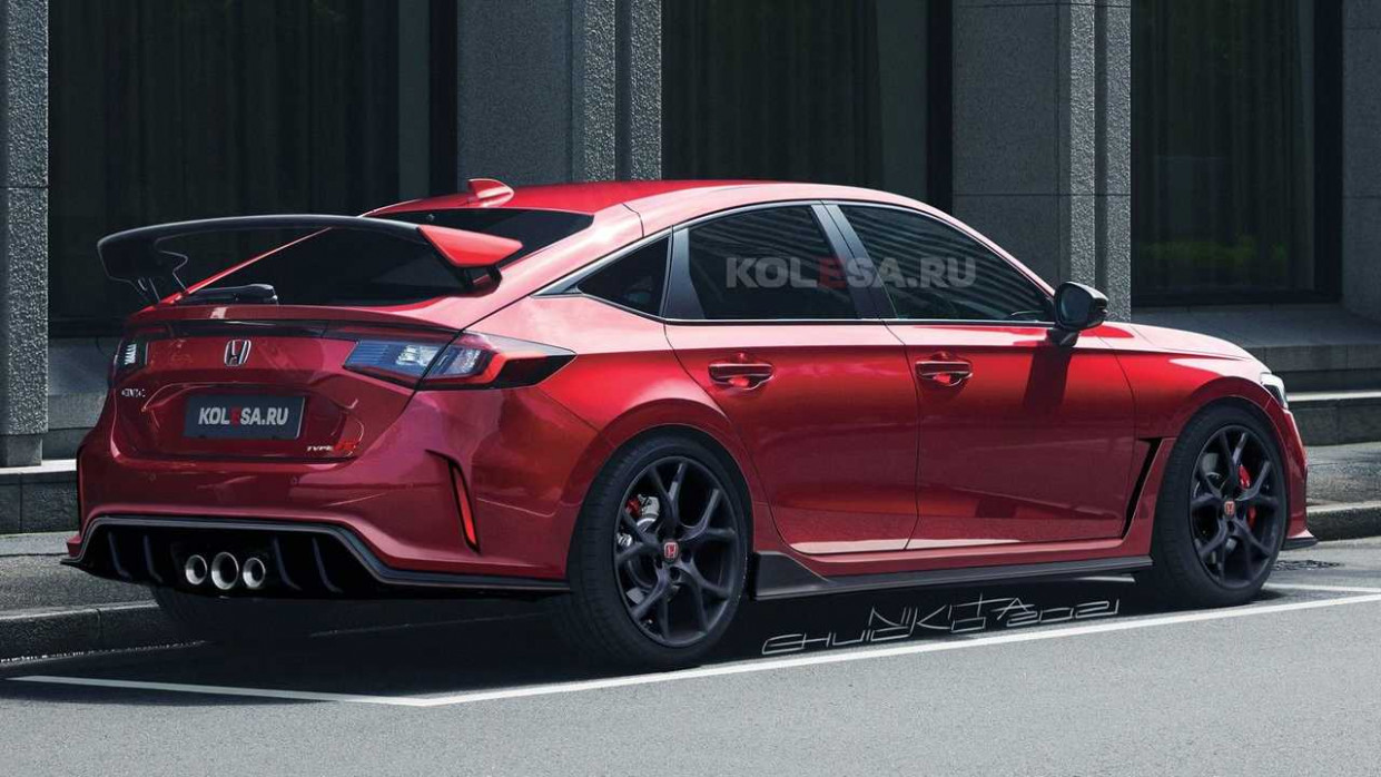 4 Honda Civic Type R Loses Camouflage In Teaser Based Rendering Honda Civic Type R 2022