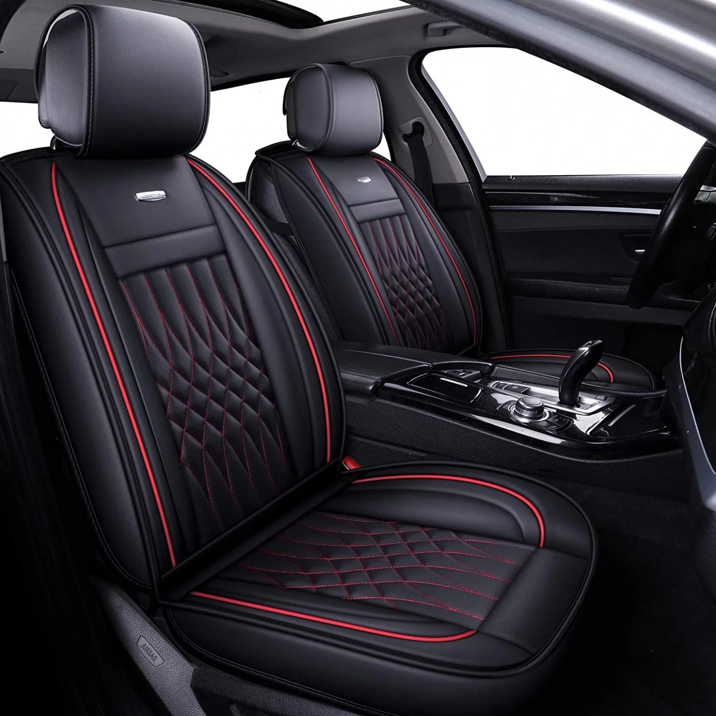 Luckyman Club 4 Car Seat Covers Full Set With Waterproof Faux Leather Universal For Sedan Suv Truck Fit For Most Hyundai Kia Honda Mazda Chevy Kia Optima Seat Covers