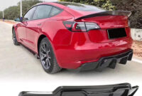 mcarcar kit carbon fiber rear bumper diffuser fits for tesla model 4 sedan 4 4 rear lip diffuser protector factory outlet cf lower bumper lip tesla model y rear diffuser Review tesla model y rear diffuser