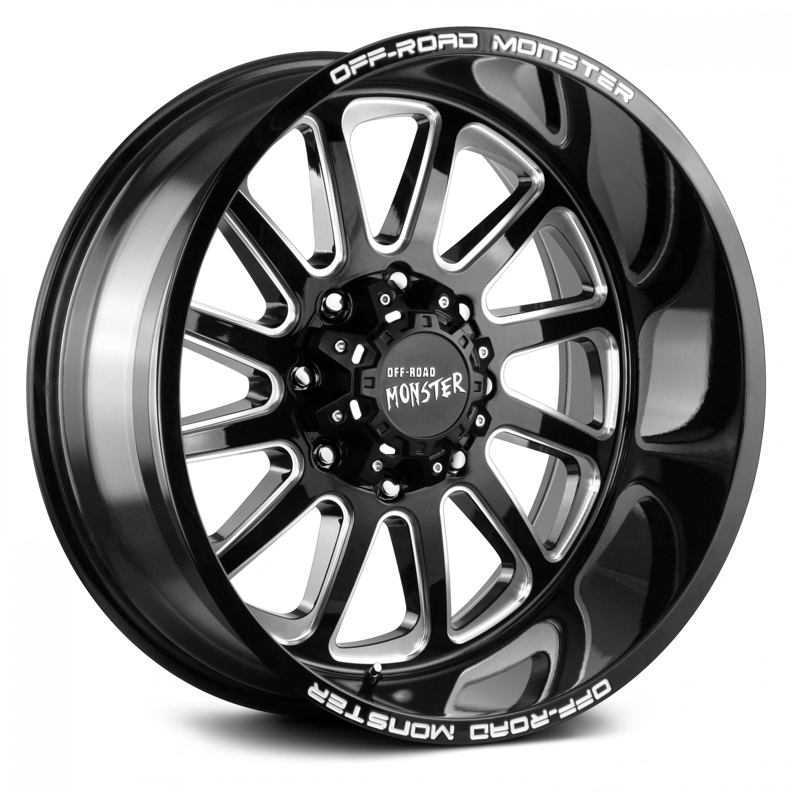 Off Road Monster® M3 Wheels Gloss Black With Milled Accents Rims Off Road Monster Wheels