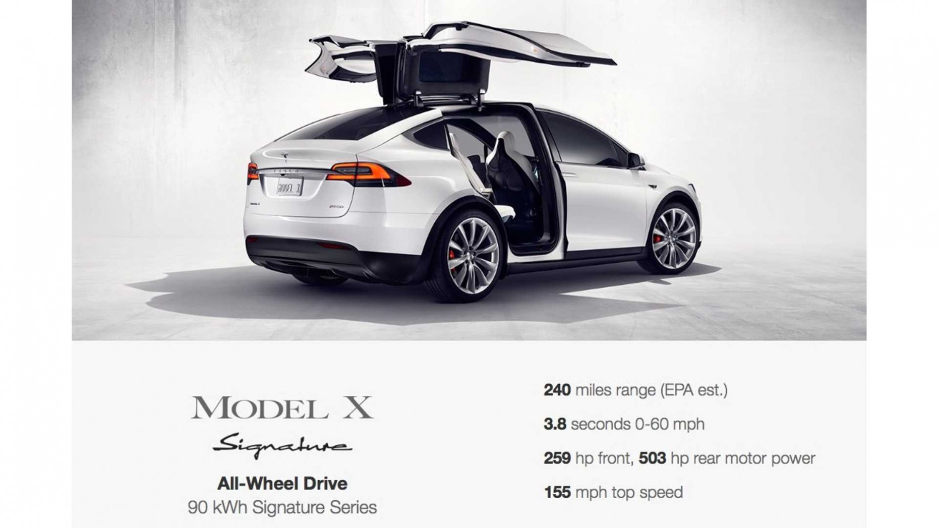 Tesla Model X Sig Series: 4 Miles Range, 4 In 4