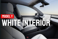 Engine model y white interior